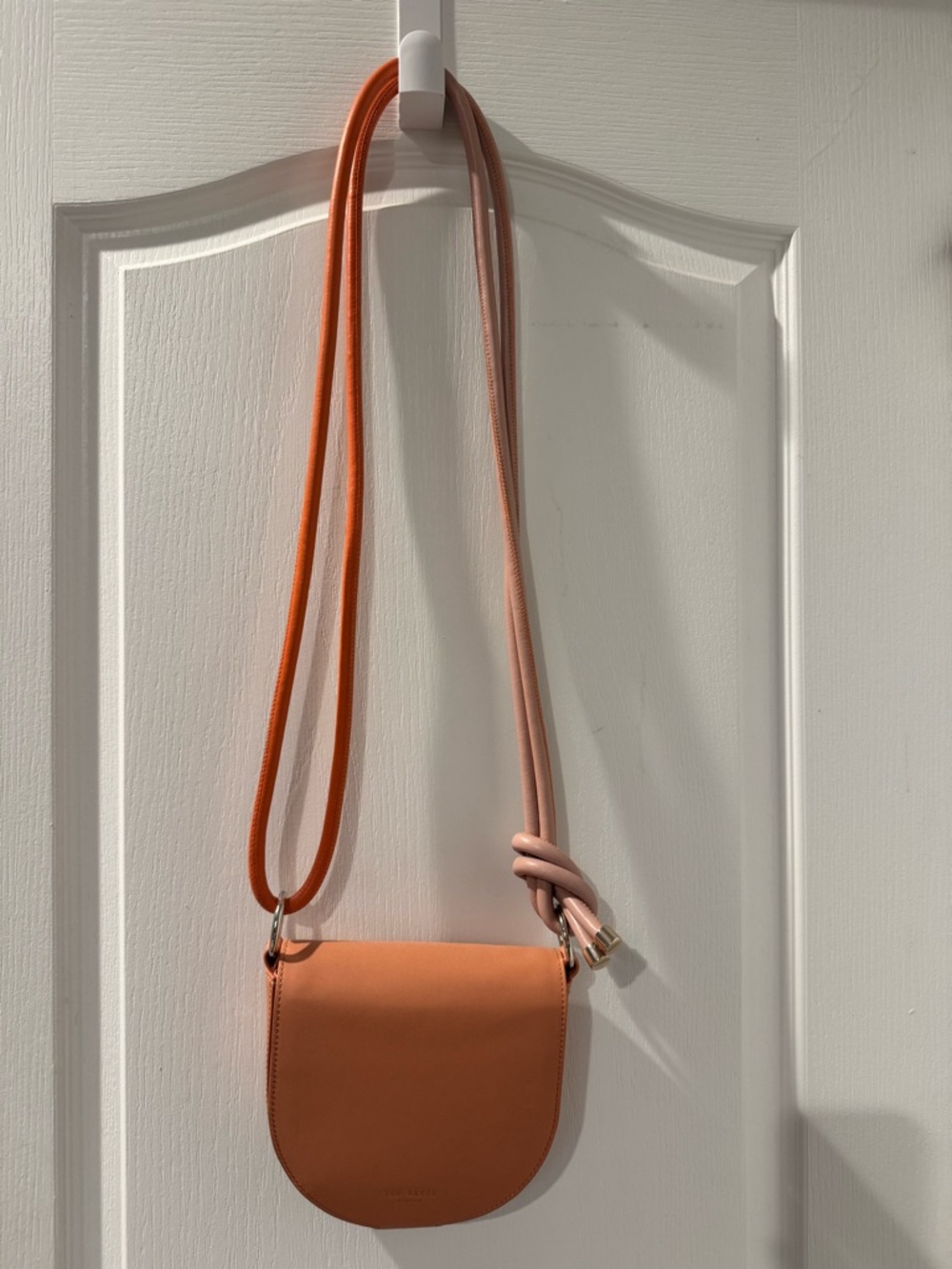 Ted Baker London Two-Tone Coral and Blush Crossbody Saddle Bag